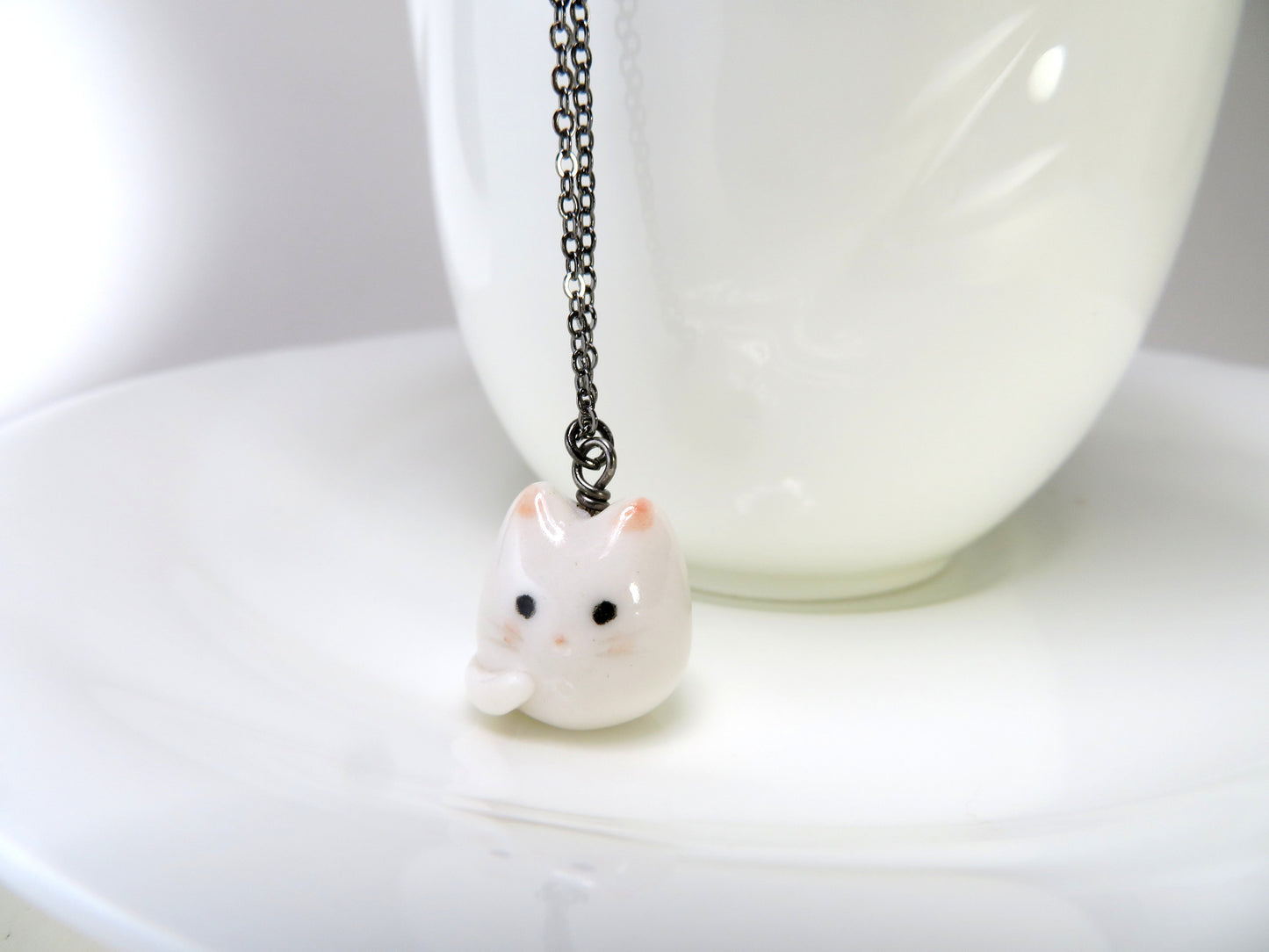 White Cat Necklace