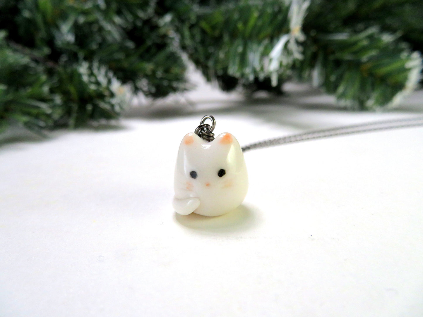 White Cat Necklace