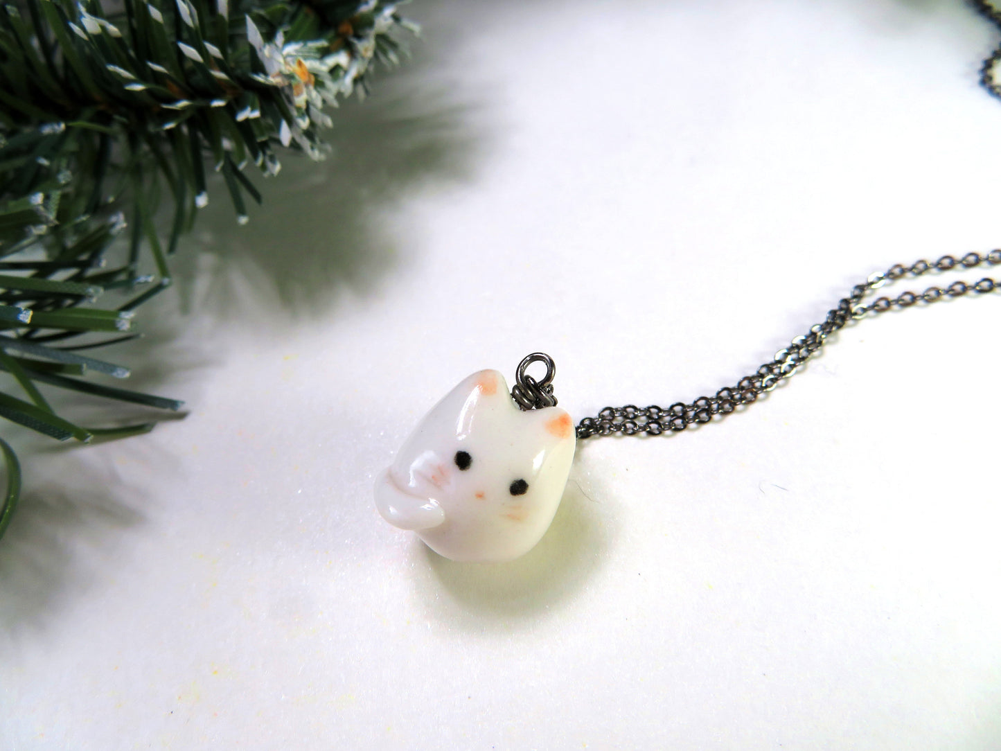White Cat Necklace