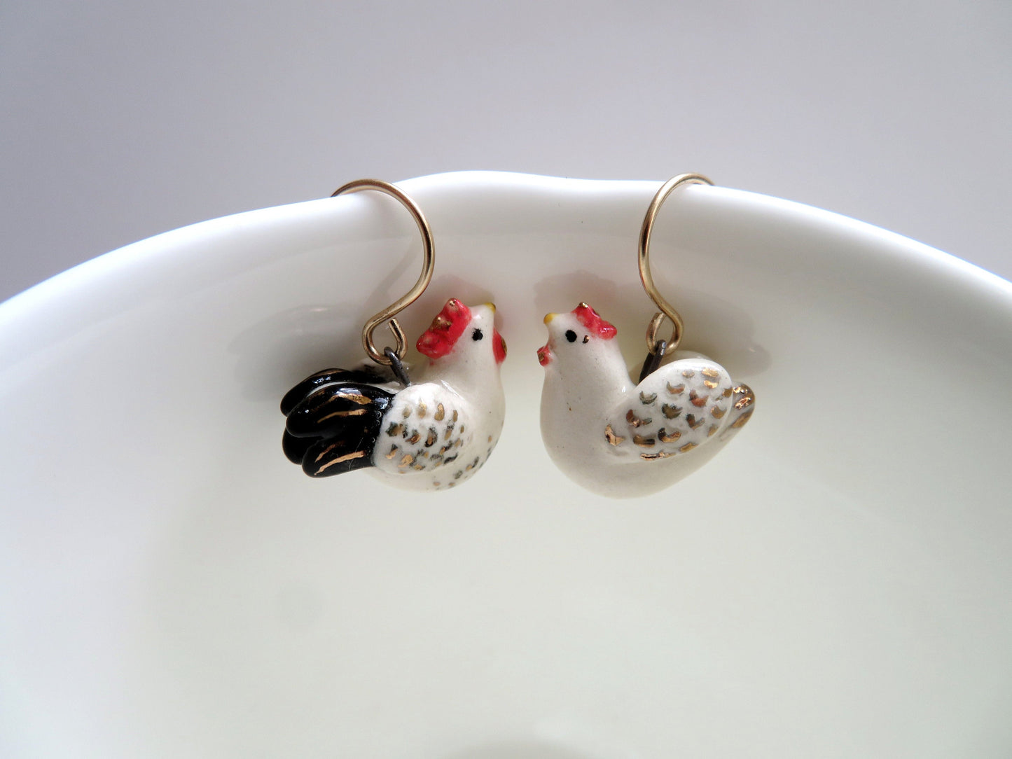 Rooster Dangle Earrings