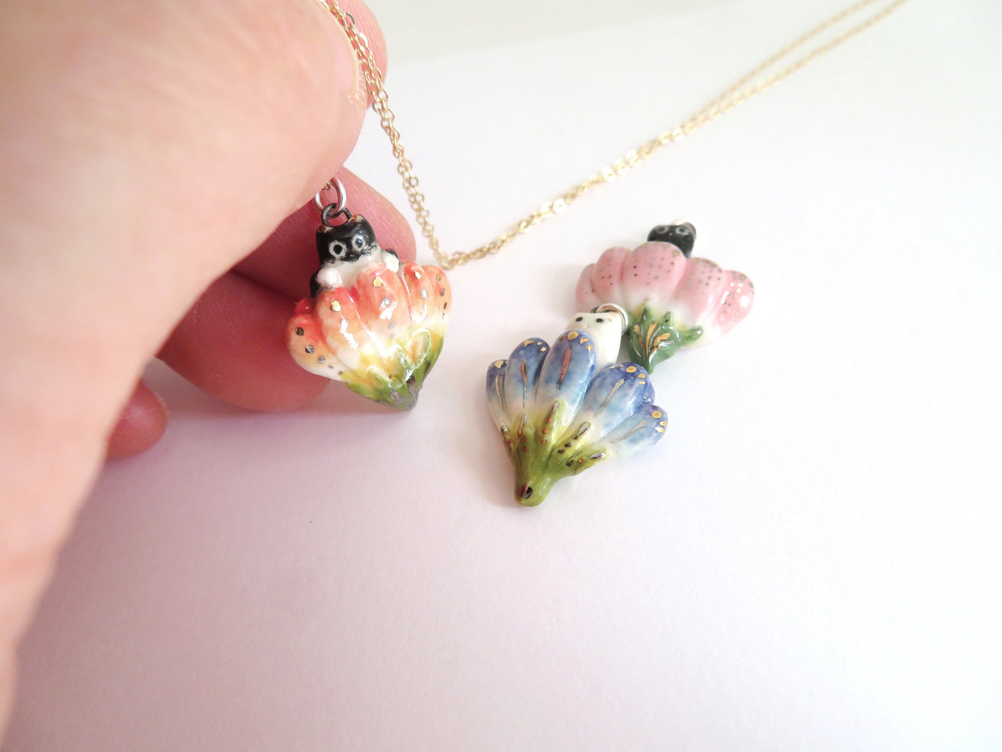 Flower Blossom Cat Necklace