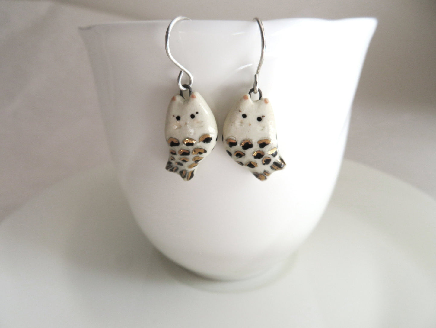 Mermaid Cat Dangle Earrings