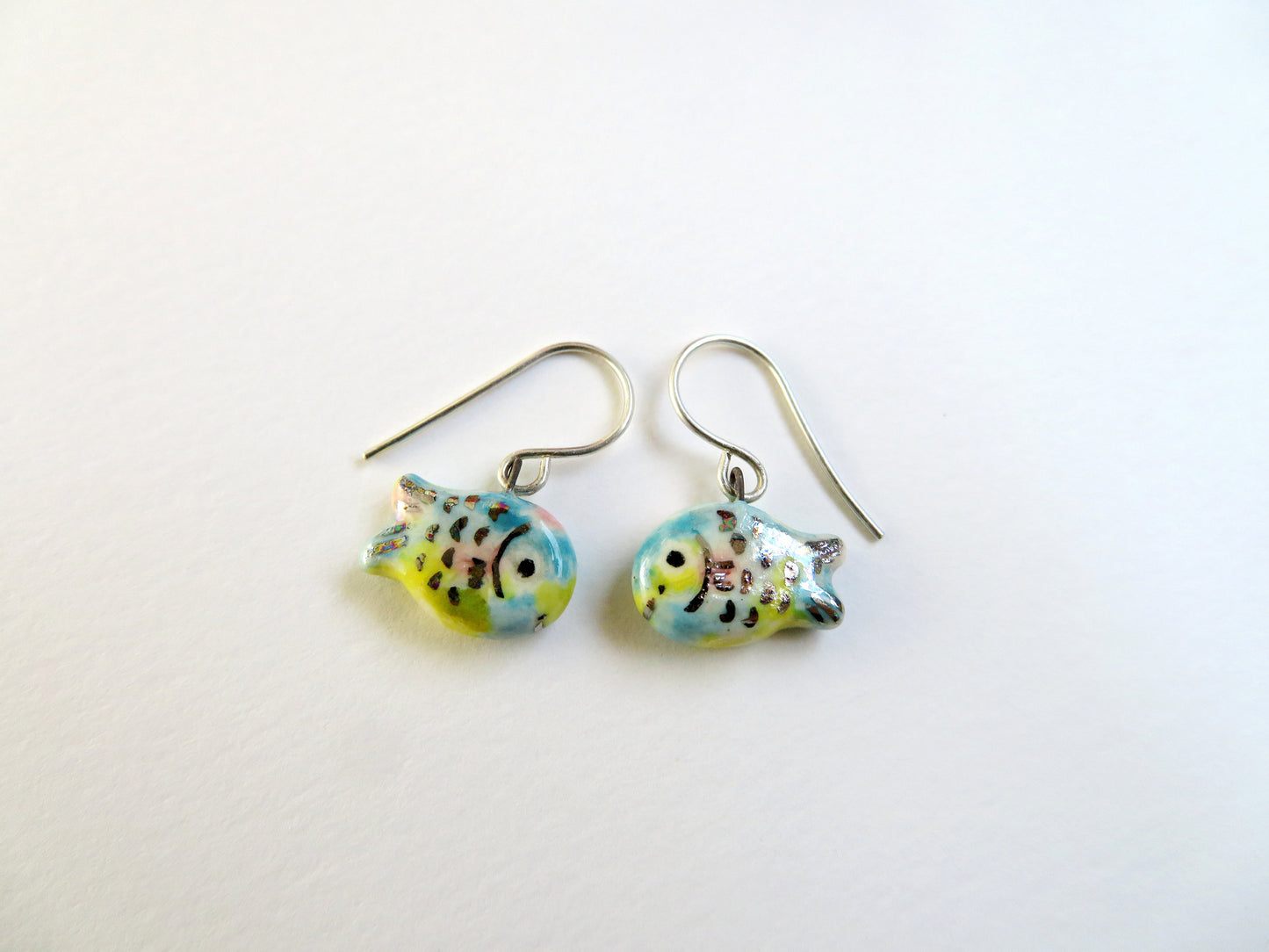 Pastel Rainbow Fish Dangle Earrings