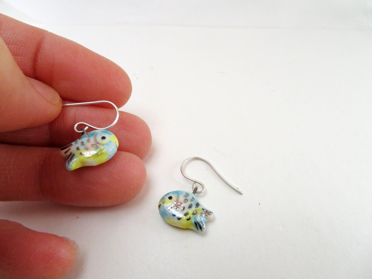 Pastel Rainbow Fish Dangle Earrings