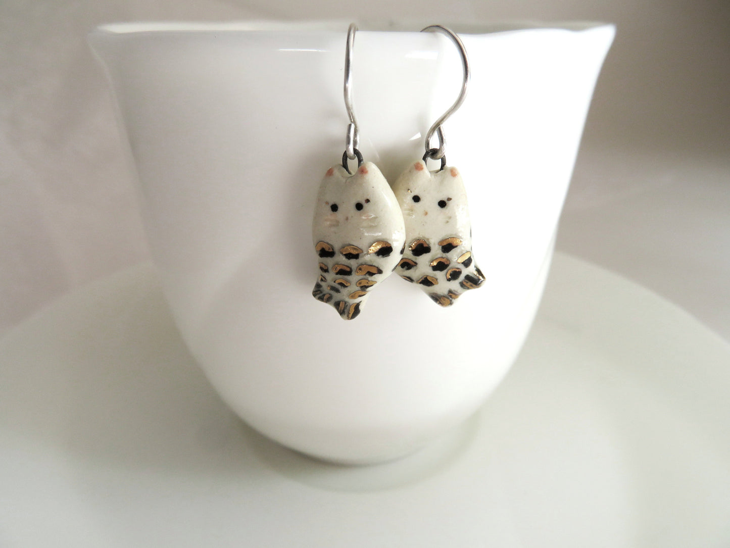Mermaid Cat Dangle Earrings
