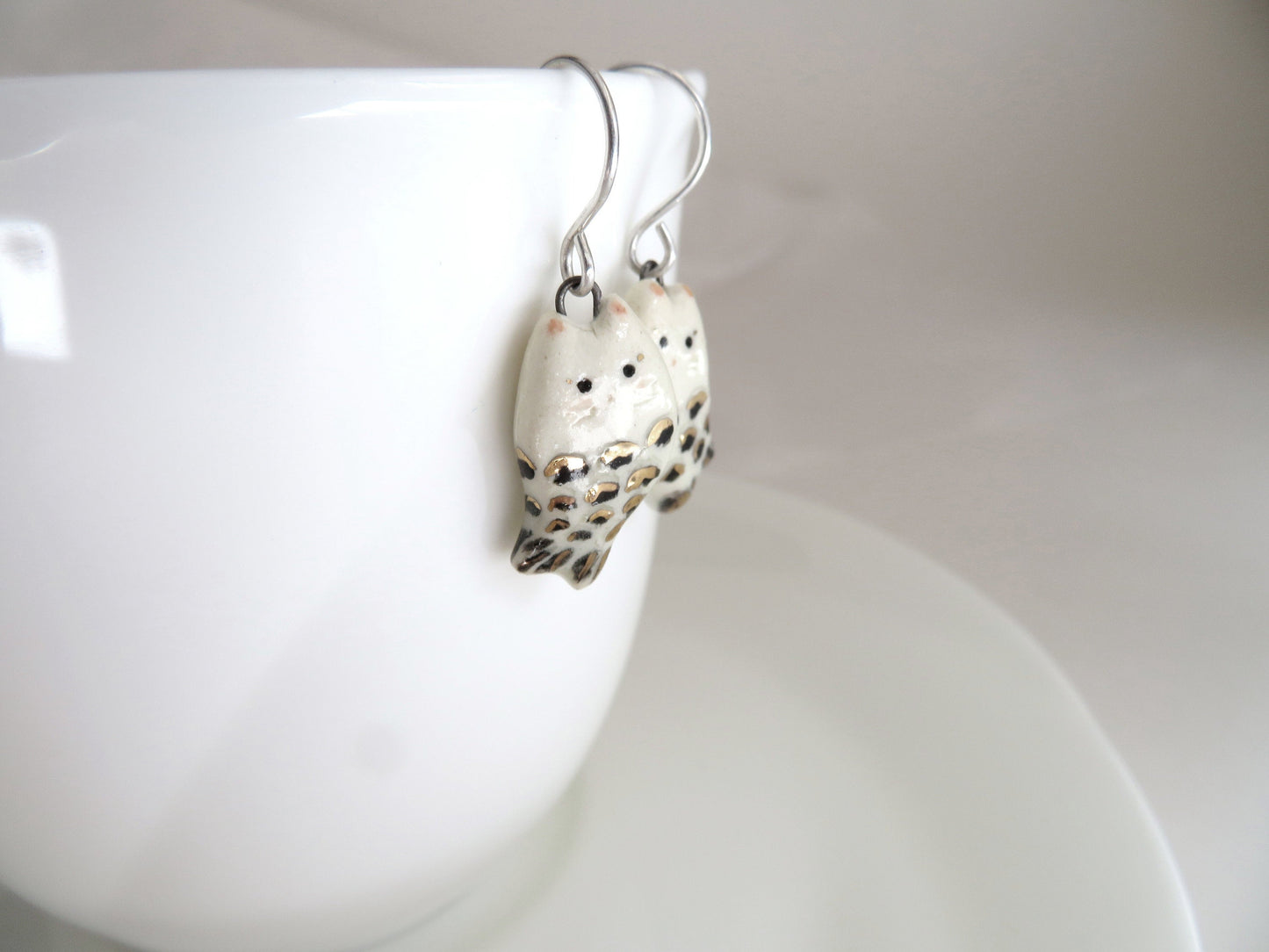 Mermaid Cat Dangle Earrings
