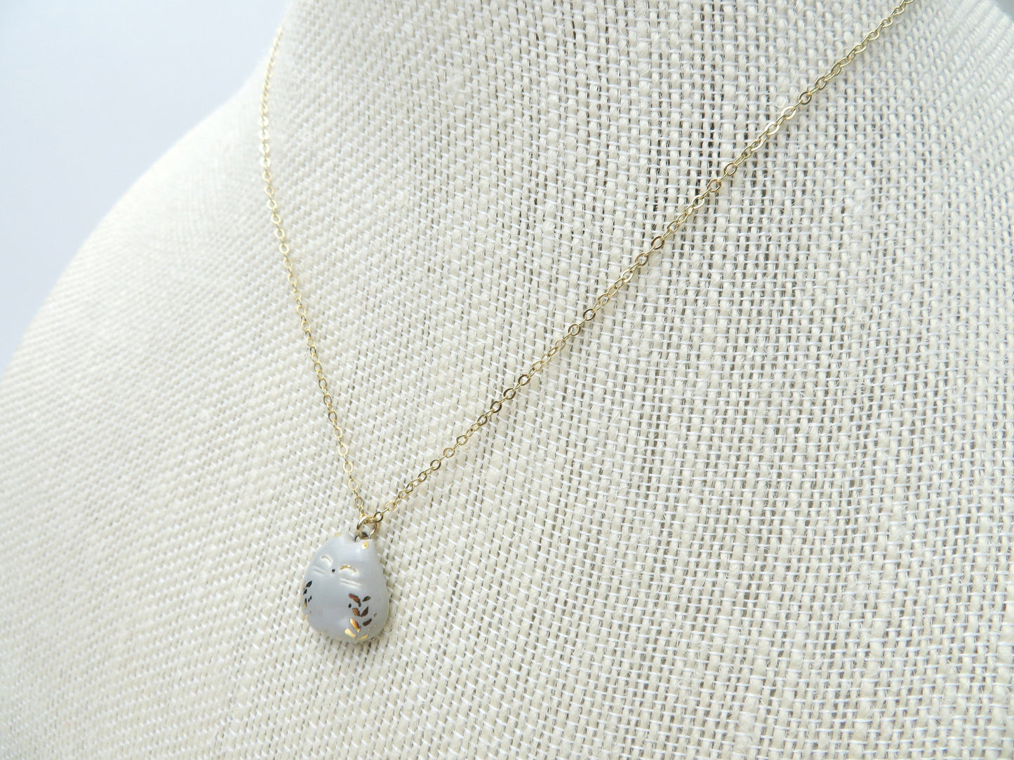 Gold Leaf Cat Necklace
