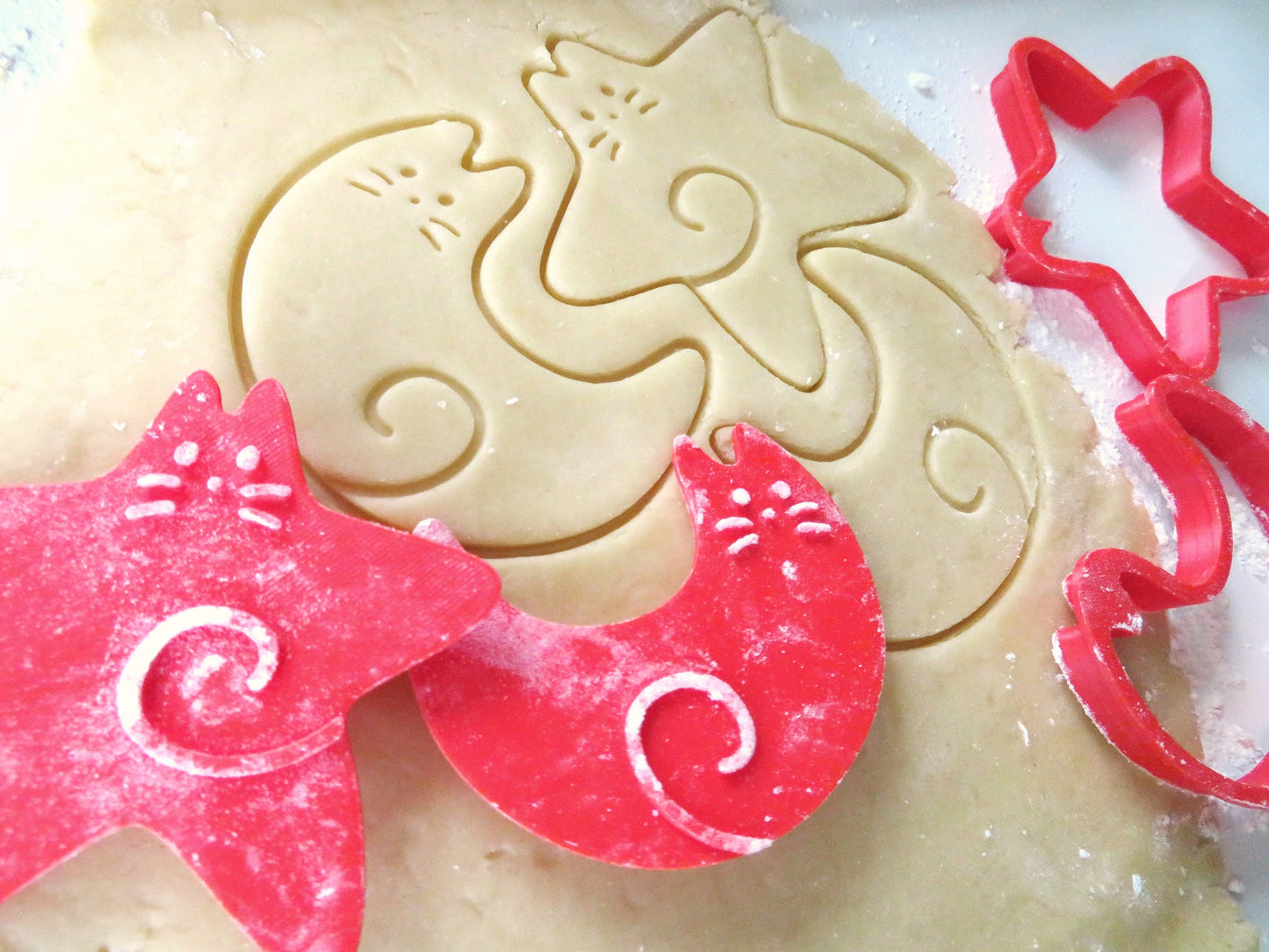 Star and Moon Cat Cookie Cutters & Stamps