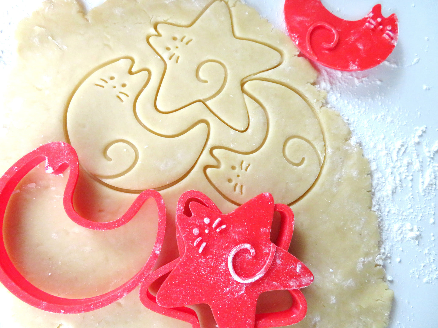 Star and Moon Cat Cookie Cutters & Stamps