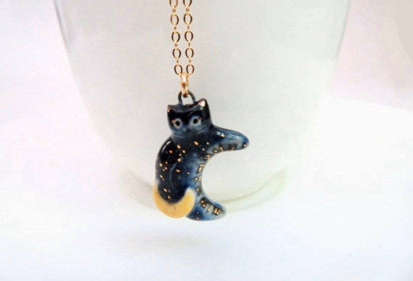 Moon Cat Necklace