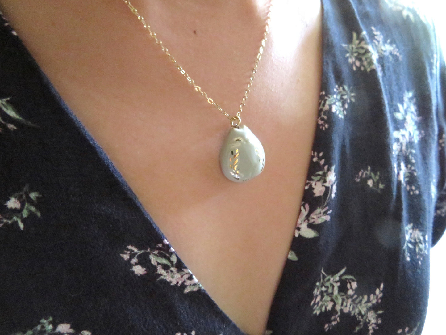 Gold Leaf Cat Necklace