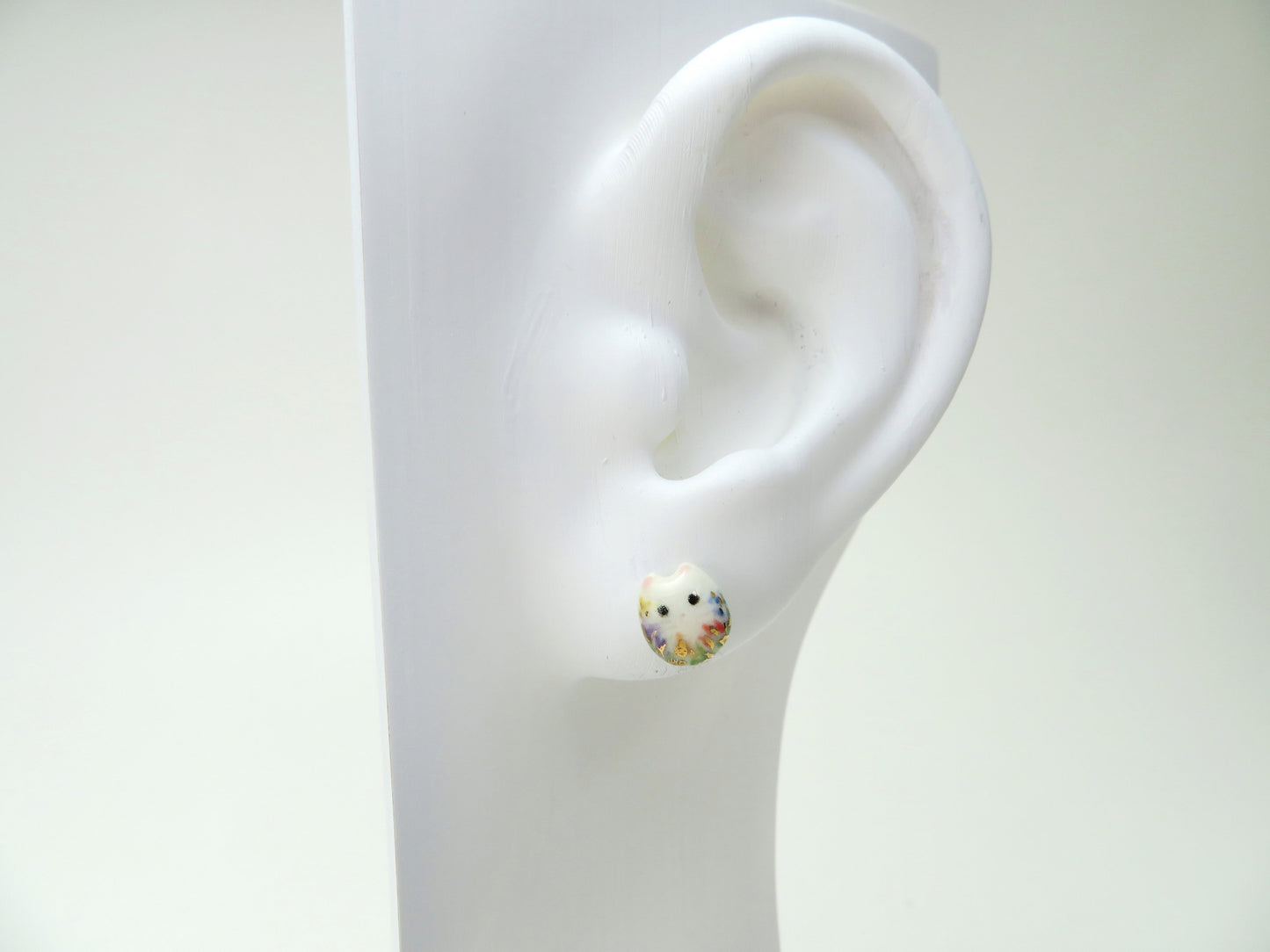 Tiny Floral Cat Stud Earrings