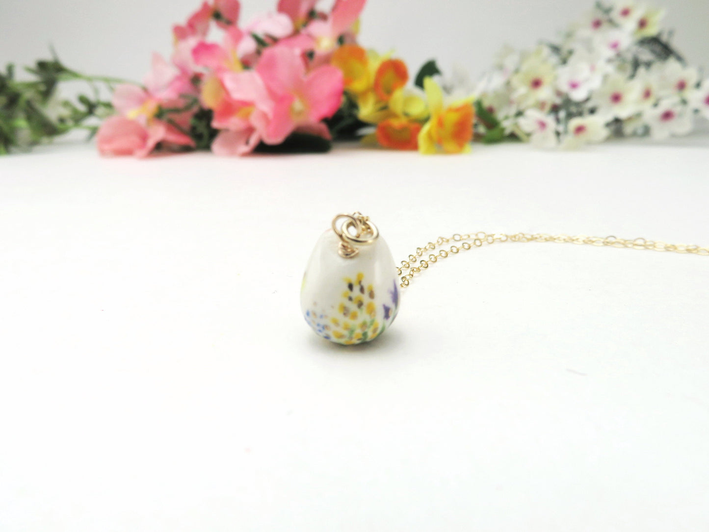 Happy Floral Cat Necklace