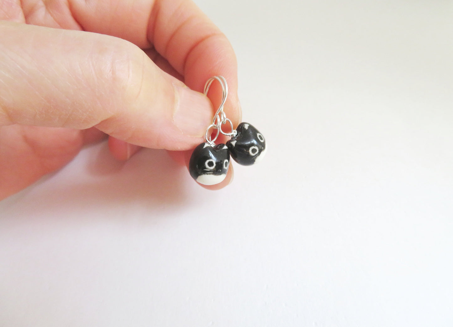 Tuxedo Cat Dangle Earrings