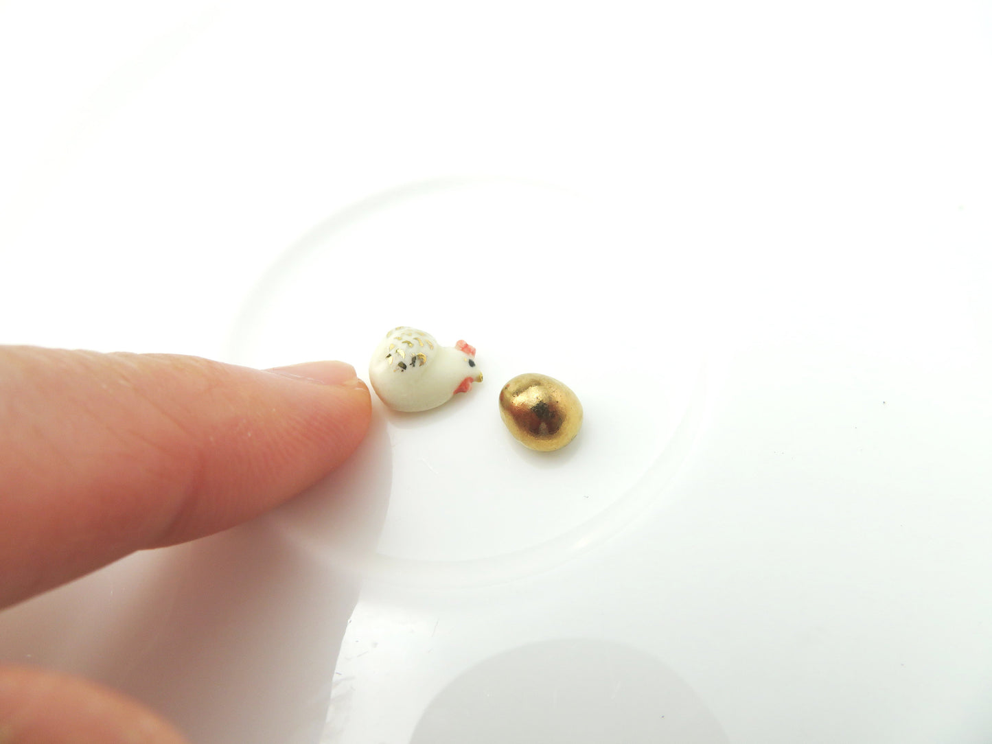 Tiny Hen and Golden Egg Stud Earrings