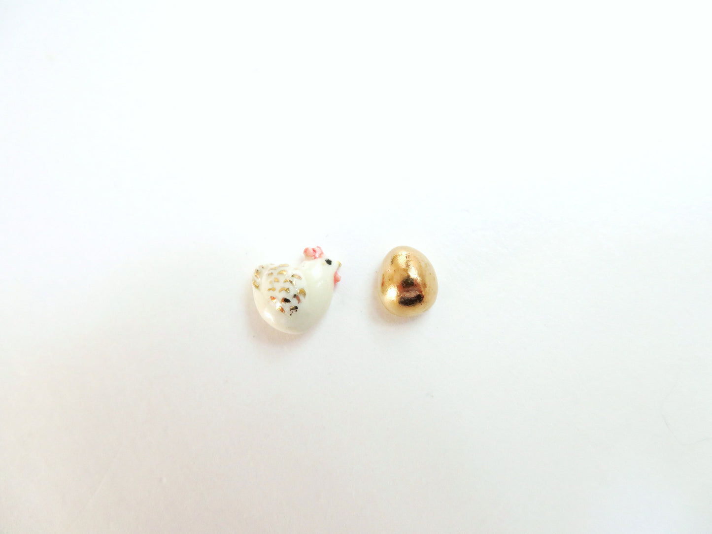 Tiny Hen and Golden Egg Stud Earrings