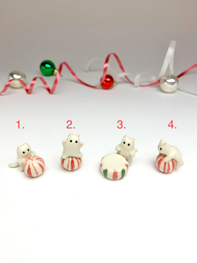 Peppermint Cat Figurines