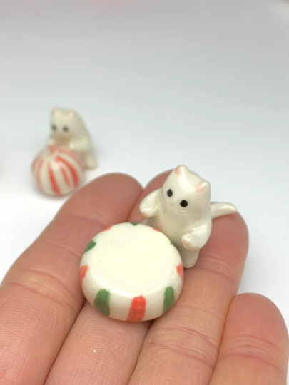 Peppermint Cat Figurines