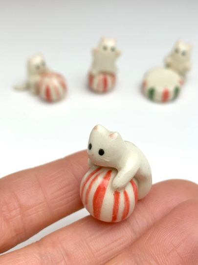 Peppermint Cat Figurines