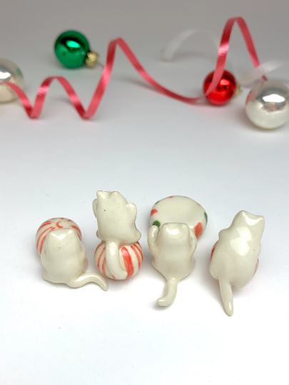 Peppermint Cat Figurines
