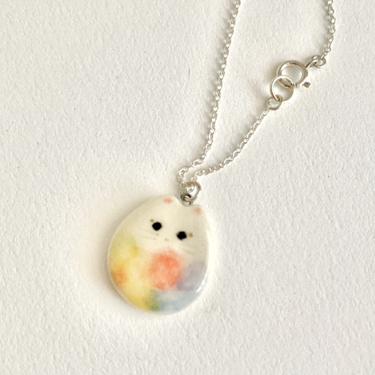 Pastel Rainbow Cat Necklace