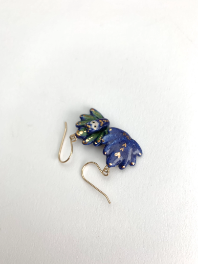Peacock Cat Dangle Earrings