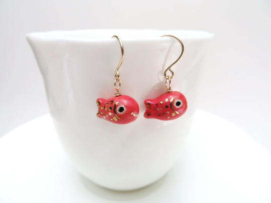 Red Fish Earrings