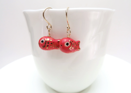Red Fish Earrings