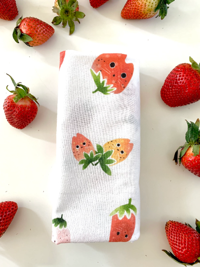 Strawberry Cat Tea Towel