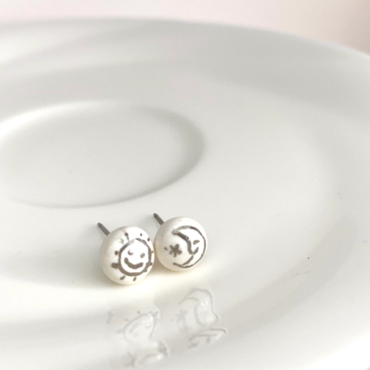 Sun & Moon Stud Earrings