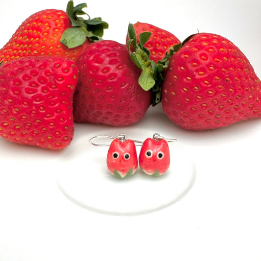 Strawberry Cat Earrings