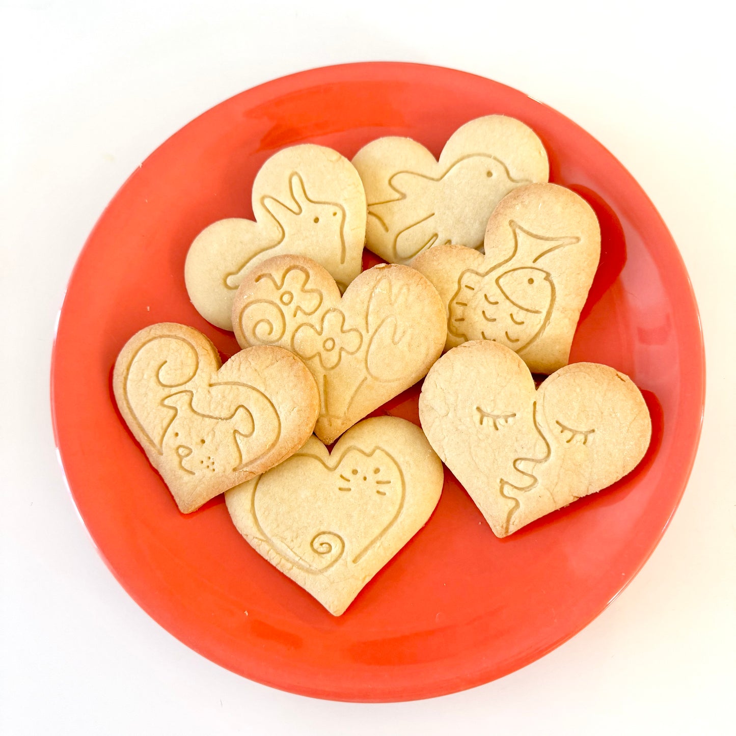 Heart cookie Stamp and Cutter Set