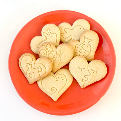 Heart cookie Stamp and Cutter Set