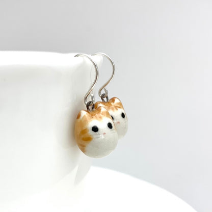 Orange Tabby Cat Dangle Earrings
