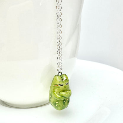 Pickle Cat Necklace