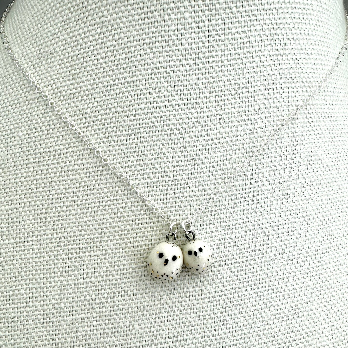 Tiny White Owl Necklace