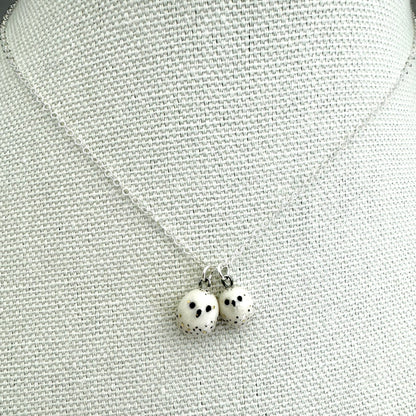 Tiny White Owl Necklace