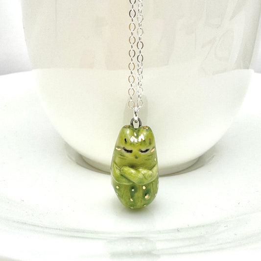 Pickle Cat Necklace