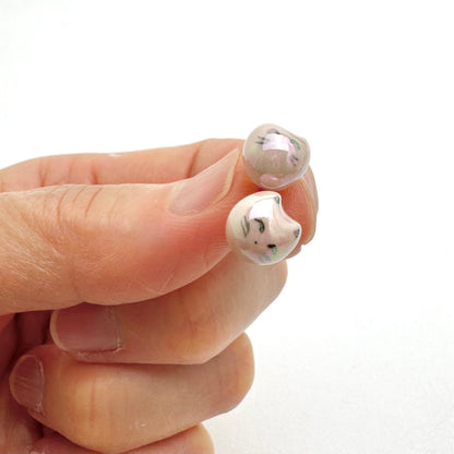 Pearly Cat Stud Earrings