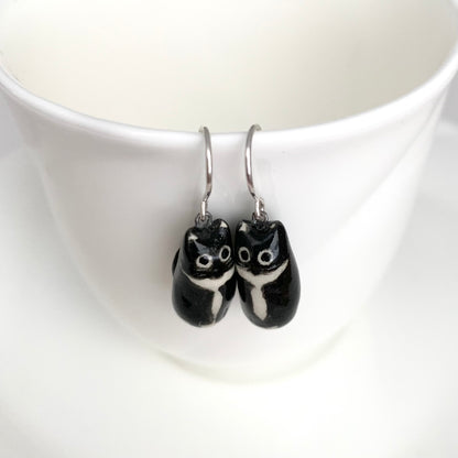 Tuxedo Cat Earrings