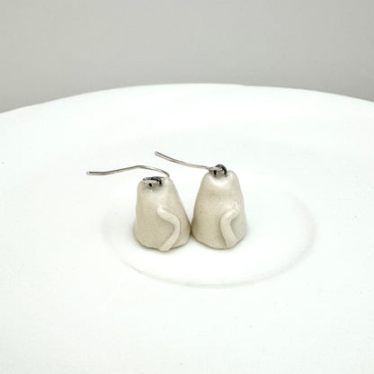 Hollow Kitty Ghost Earrings