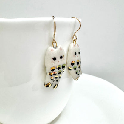 Mermaid Cat Dangle Earrings