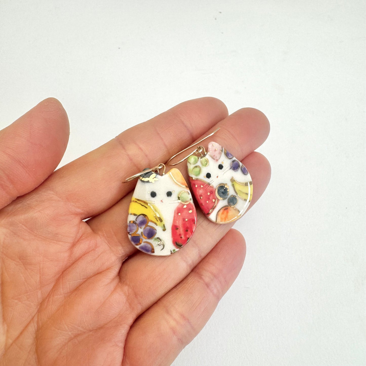 Fruit Cat earrings