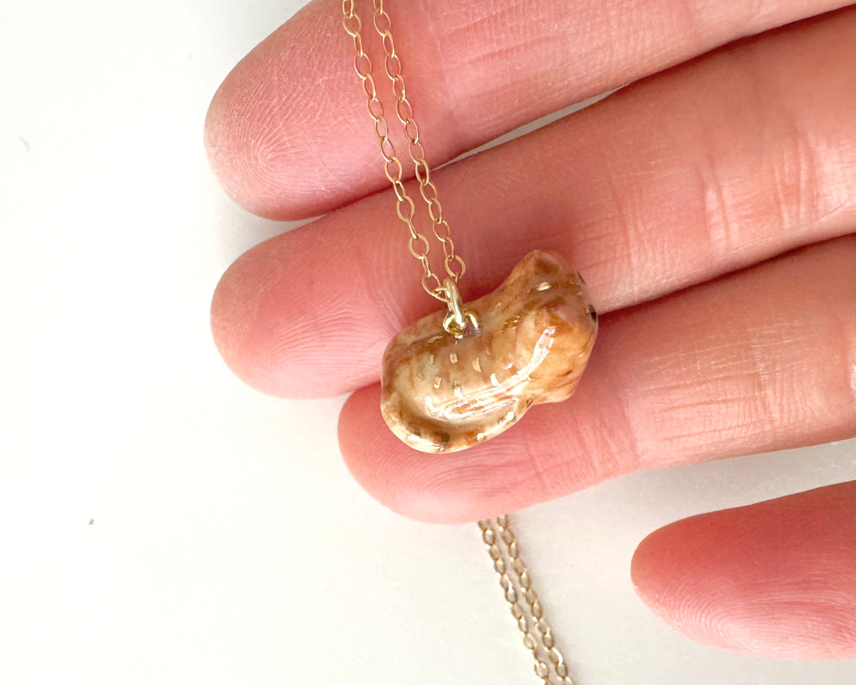 Tiny Fancy Orange Tabby Cat Necklace
