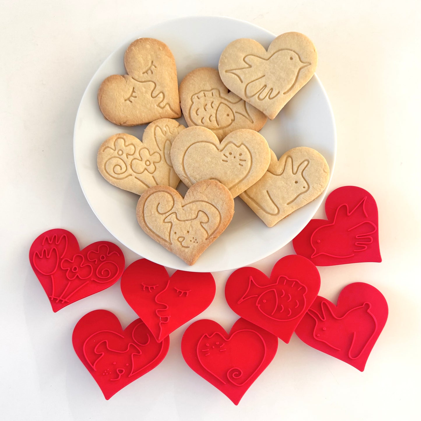 Heart cookie Stamp and Cutter Set