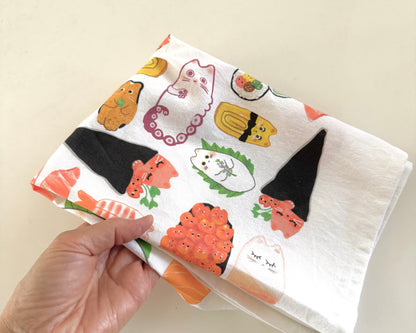 Sushi Cat Tea Towel