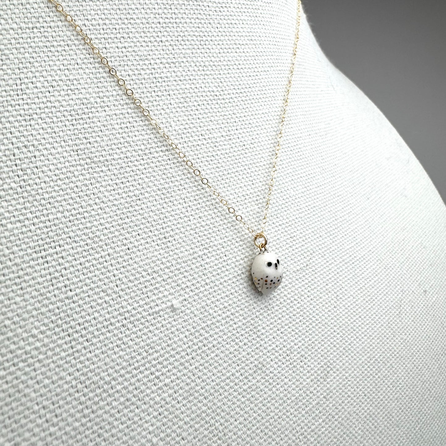 Tiny White Owl Necklace