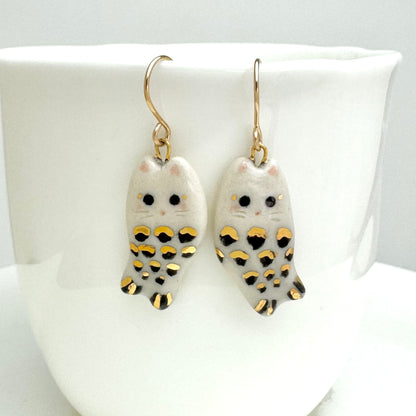Mermaid Cat Dangle Earrings