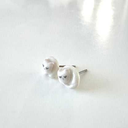 Sleeping Cat Stud Earrings