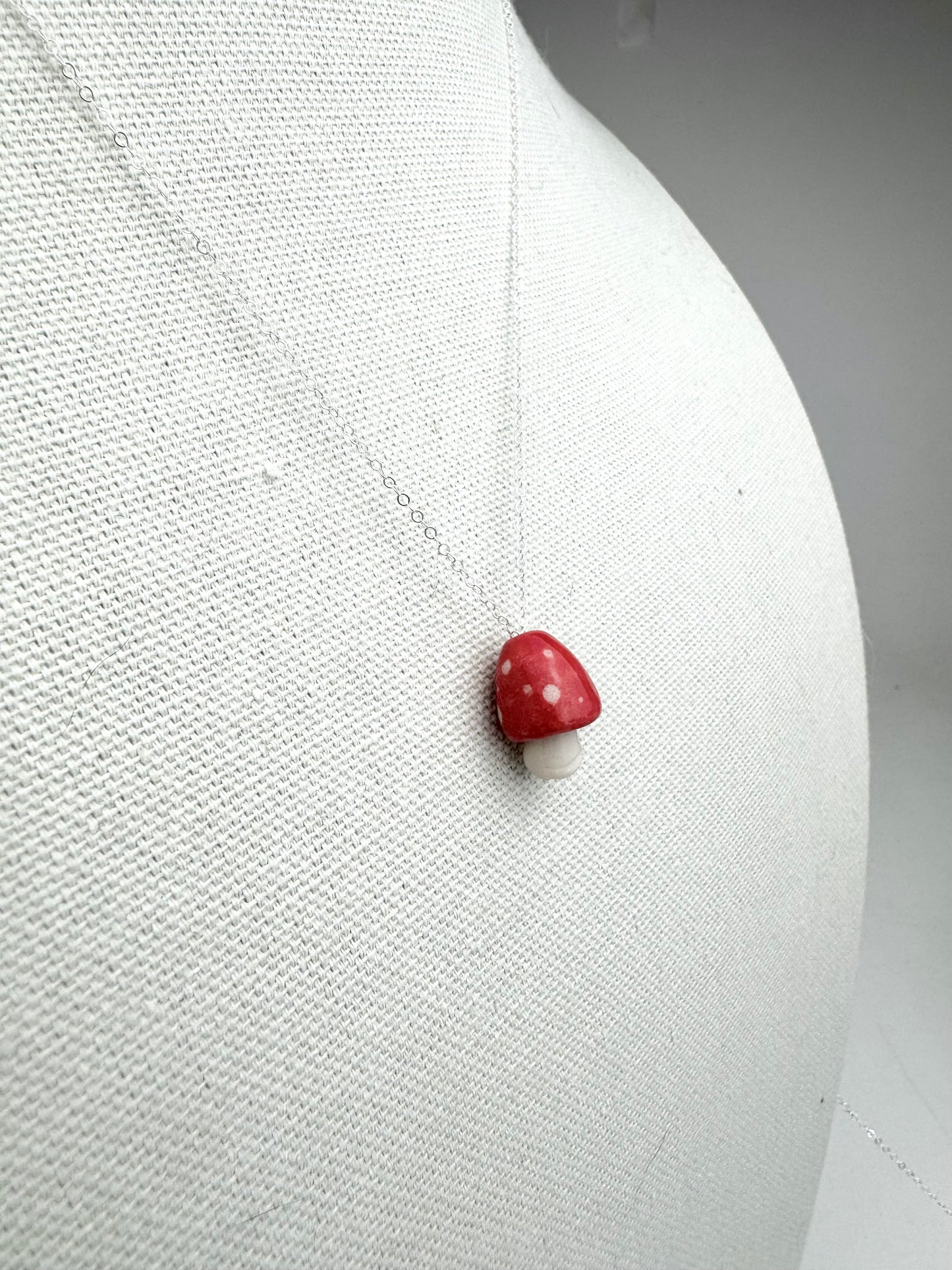 Red Mushroom Cat Necklace